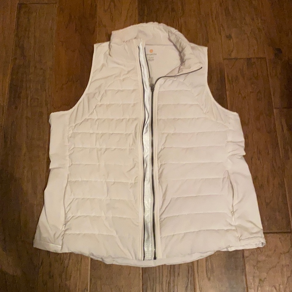 Tangerine Quilted White Winter Vest XL